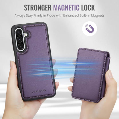 For Samsung Galaxy A36 JEEHOOD J05 Business Magnetic Style RFID Leather Phone Case(Purple) - Galaxy Phone Cases by JEEHOOD | Online Shopping UK | buy2fix