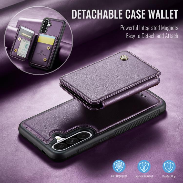 For Samsung Galaxy A56 5G JEEHOOD J05 Business Magnetic Style RFID Leather Phone Case(Purple) - Galaxy Phone Cases by JEEHOOD | Online Shopping UK | buy2fix