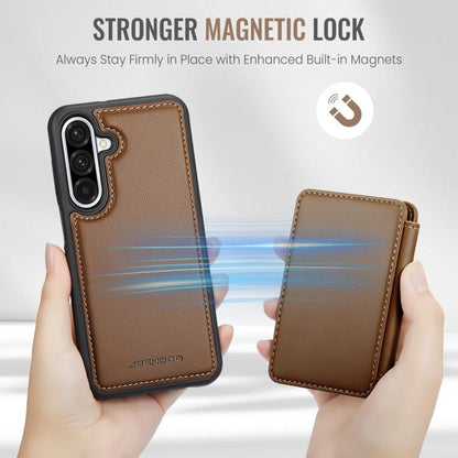 For Samsung Galaxy A56 5G JEEHOOD J05 Business Magnetic Style RFID Leather Phone Case(Brown) - Galaxy Phone Cases by JEEHOOD | Online Shopping UK | buy2fix
