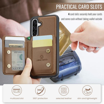 For Samsung Galaxy A56 5G JEEHOOD J05 Business Magnetic Style RFID Leather Phone Case(Brown) - Galaxy Phone Cases by JEEHOOD | Online Shopping UK | buy2fix