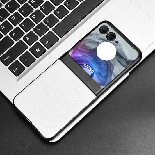 For Motorola Razr 50 Crocodile Texture Back Cover Phone Case(White) by buy2fix