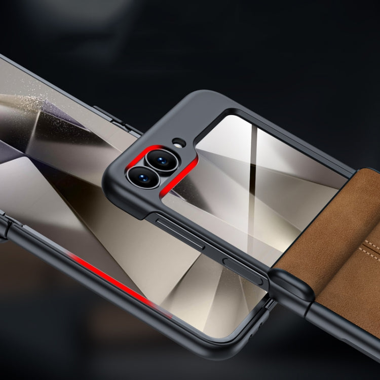 For Samsung Galaxy Z Flip6 Integrated Film Hinge Folding PU Phone Case(Red) - Galaxy Z Flip6 5G Cases by buy2fix | Online Shopping UK | buy2fix