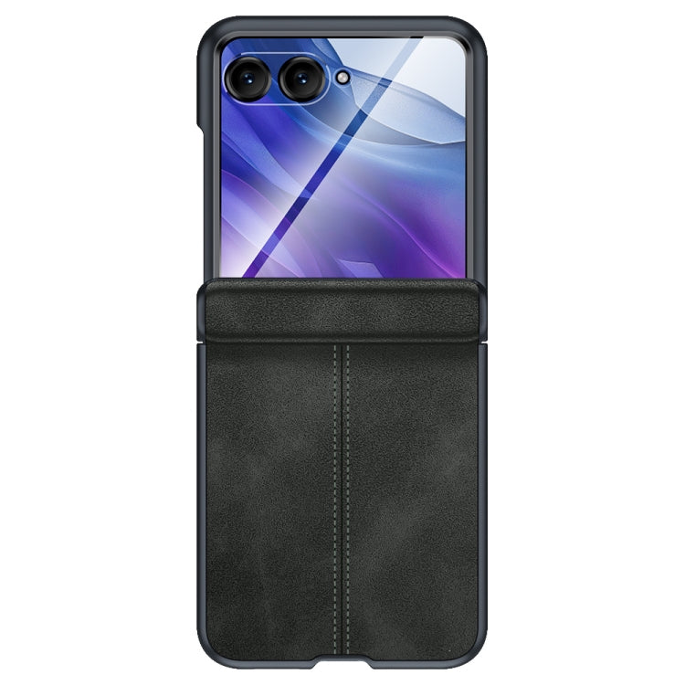 For Motorola Razr 50 Ultra Integrated Film Hinge Folding PU Phone Case(Black) by buy2fix