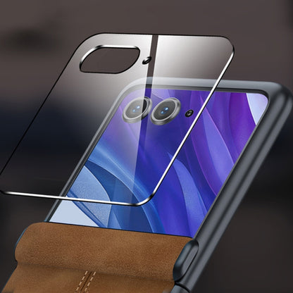 For Motorola Razr 50 Ultra Integrated Film Hinge Folding PU Phone Case(Grey) by buy2fix