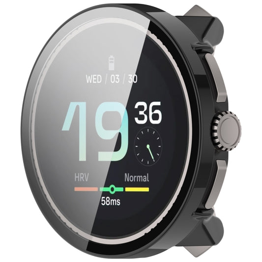 For Suunto Race S PC + Tempered Glass Film Integrated Watch Protective Case(Black) by buy2fix