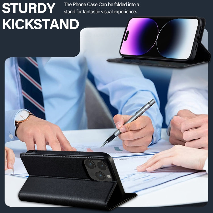 For iPhone 14 Pro Max LC.IMEEKE L1 Series Frosted Fine Texture PU Phone Case(Black) - iPhone 14 Pro Max Cases by LC.IMEEKE | Online Shopping UK | buy2fix