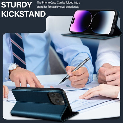 For iPhone 14 Pro Max LC.IMEEKE L1 Series Frosted Fine Texture PU Phone Case(Blue) - iPhone 14 Pro Max Cases by LC.IMEEKE | Online Shopping UK | buy2fix