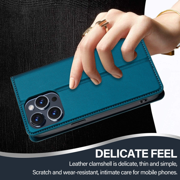 For iPhone 14 Pro Max LC.IMEEKE L1 Series Frosted Fine Texture PU Phone Case(Blue) - iPhone 14 Pro Max Cases by LC.IMEEKE | Online Shopping UK | buy2fix