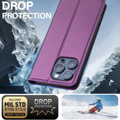 For iPhone 14 Pro Max LC.IMEEKE L1 Series Frosted Fine Texture PU Phone Case(Purple) - iPhone 14 Pro Max Cases by LC.IMEEKE | Online Shopping UK | buy2fix