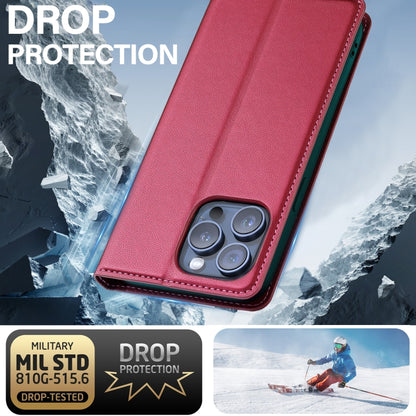 For iPhone 14 Pro Max LC.IMEEKE L1 Series Frosted Fine Texture PU Phone Case(Red) - iPhone 14 Pro Max Cases by LC.IMEEKE | Online Shopping UK | buy2fix