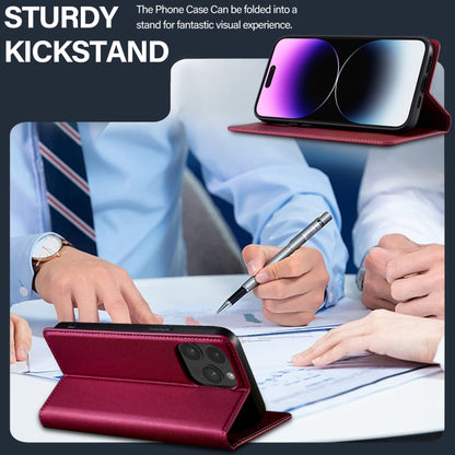 For iPhone 14 Pro Max LC.IMEEKE L1 Series Frosted Fine Texture PU Phone Case(Red) - iPhone 14 Pro Max Cases by LC.IMEEKE | Online Shopping UK | buy2fix