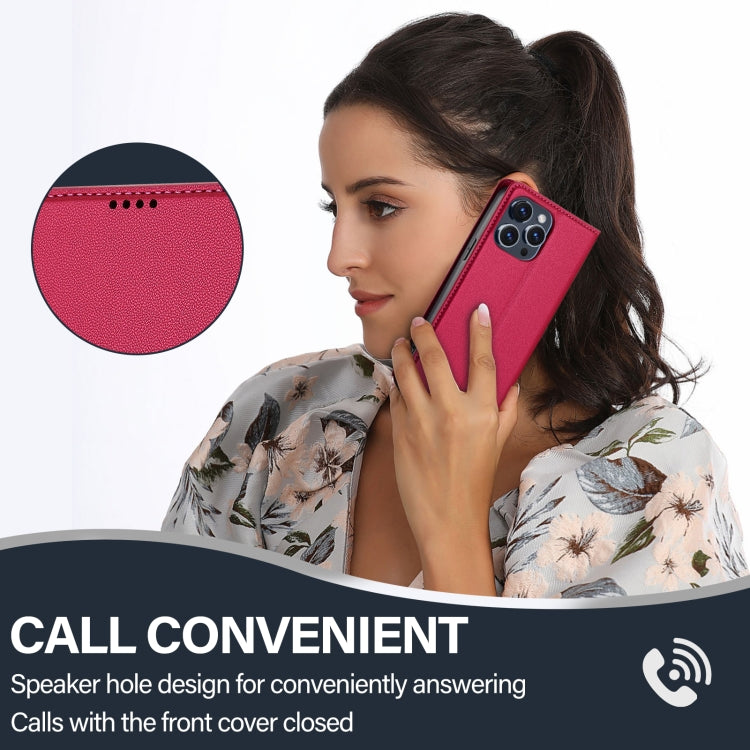 For iPhone 14 Pro Max LC.IMEEKE L1 Series Frosted Fine Texture PU Phone Case(Red) - iPhone 14 Pro Max Cases by LC.IMEEKE | Online Shopping UK | buy2fix