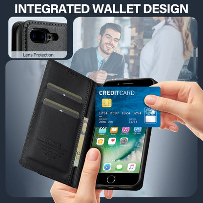 For iPhone 7 Plus / 8 Plus LC.IMEEKE L1 Series Frosted Fine Texture PU Phone Case(Black) - More iPhone Cases by LC.IMEEKE | Online Shopping UK | buy2fix