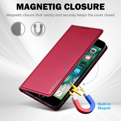 For iPhone 7 Plus / 8 Plus LC.IMEEKE L1 Series Frosted Fine Texture PU Phone Case(Red) - More iPhone Cases by LC.IMEEKE | Online Shopping UK | buy2fix