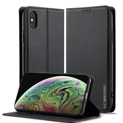 For iPhone XS Max LC.IMEEKE L1 Series Frosted Fine Texture PU Phone Case(Black) - More iPhone Cases by LC.IMEEKE | Online Shopping UK | buy2fix