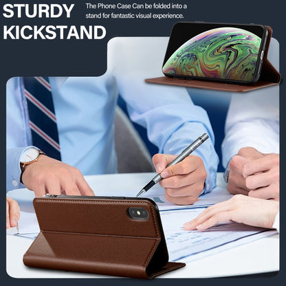 For iPhone XS Max LC.IMEEKE L1 Series Frosted Fine Texture PU Phone Case(Brown) - More iPhone Cases by LC.IMEEKE | Online Shopping UK | buy2fix