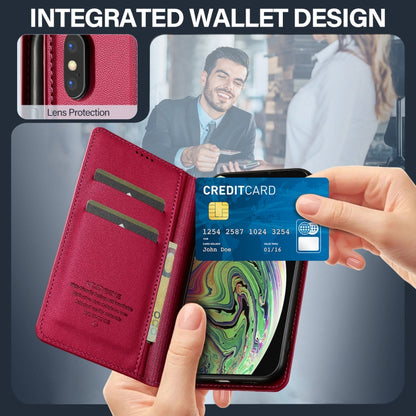 For iPhone XS Max LC.IMEEKE L1 Series Frosted Fine Texture PU Phone Case(Red) - More iPhone Cases by LC.IMEEKE | Online Shopping UK | buy2fix