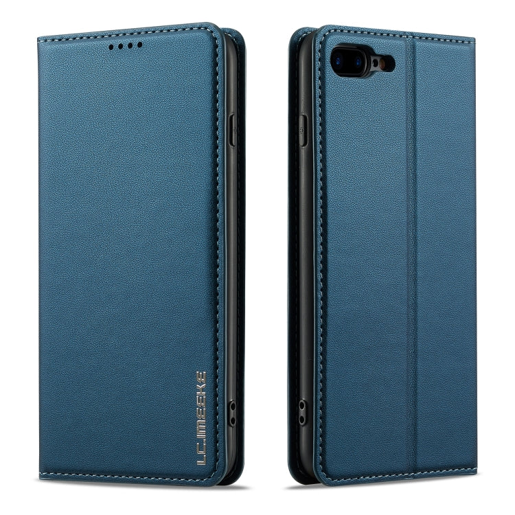 For iPhone 7 / 8 / SE 2020 LC.IMEEKE L1 Series Frosted Fine Texture PU Phone Case(Blue) - iPhone SE 2022 / 2020 / 8 / 7 Cases by LC.IMEEKE | Online Shopping UK | buy2fix