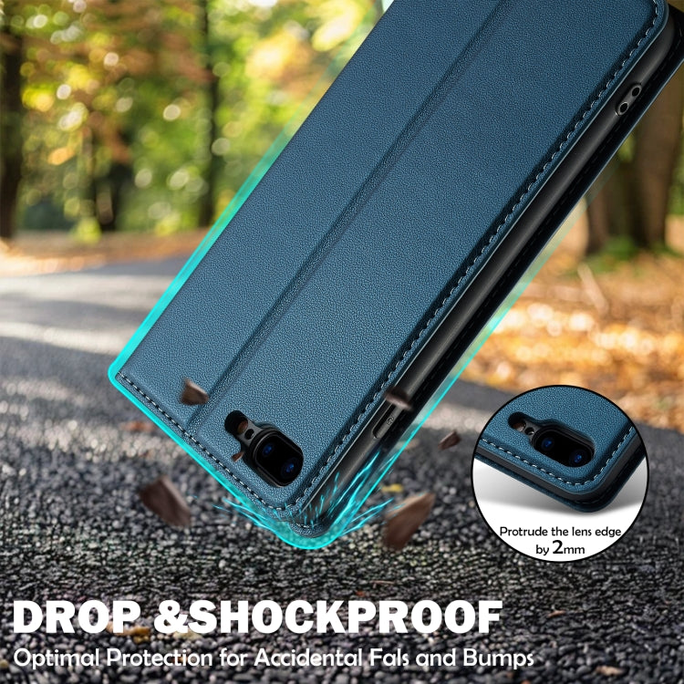 For iPhone 7 / 8 / SE 2020 LC.IMEEKE L1 Series Frosted Fine Texture PU Phone Case(Blue) - iPhone SE 2022 / 2020 / 8 / 7 Cases by LC.IMEEKE | Online Shopping UK | buy2fix