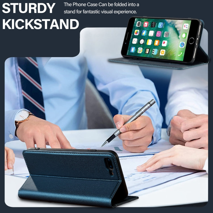 For iPhone 7 / 8 / SE 2020 LC.IMEEKE L1 Series Frosted Fine Texture PU Phone Case(Blue) - iPhone SE 2022 / 2020 / 8 / 7 Cases by LC.IMEEKE | Online Shopping UK | buy2fix