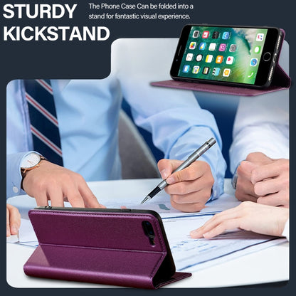 For iPhone 7 / 8 / SE 2020 LC.IMEEKE L1 Series Frosted Fine Texture PU Phone Case(Purple) - iPhone SE 2022 / 2020 / 8 / 7 Cases by LC.IMEEKE | Online Shopping UK | buy2fix