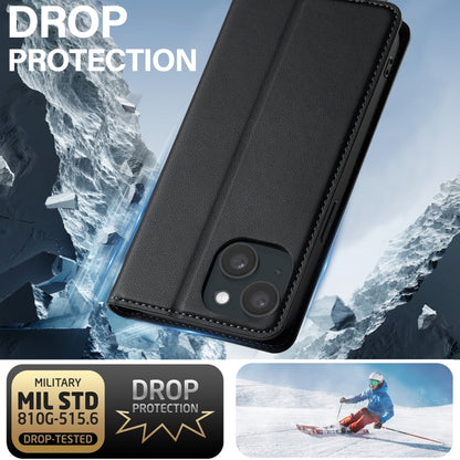 For iPhone 14 / 13 LC.IMEEKE L1 Series Frosted Fine Texture PU Phone Case(Black) - iPhone 13 Cases by LC.IMEEKE | Online Shopping UK | buy2fix