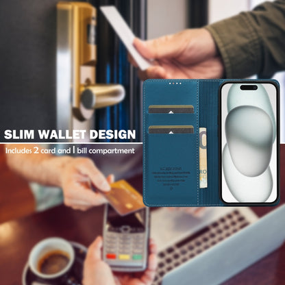 For iPhone 14 / 13 LC.IMEEKE L1 Series Frosted Fine Texture PU Phone Case(Blue) - iPhone 13 Cases by LC.IMEEKE | Online Shopping UK | buy2fix