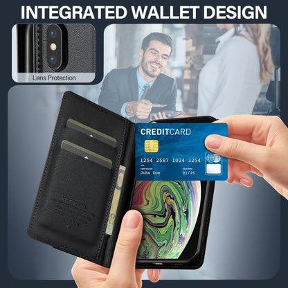 For iPhone X / XS LC.IMEEKE L1 Series Frosted Fine Texture PU Phone Case(Black) - More iPhone Cases by LC.IMEEKE | Online Shopping UK | buy2fix