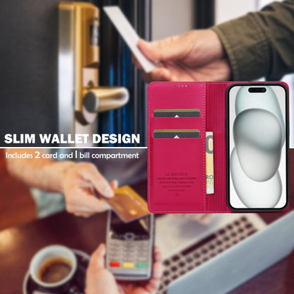 For iPhone X / XS LC.IMEEKE L1 Series Frosted Fine Texture PU Phone Case(Red) - More iPhone Cases by LC.IMEEKE | Online Shopping UK | buy2fix