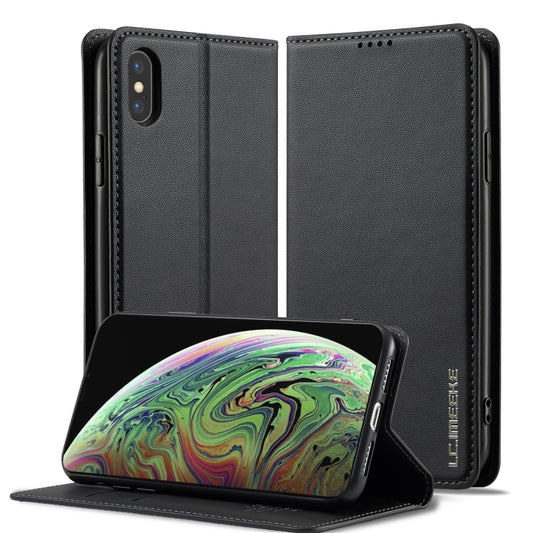 For iPhone XR LC.IMEEKE L1 Series Frosted Fine Texture PU Phone Case(Black) - More iPhone Cases by LC.IMEEKE | Online Shopping UK | buy2fix