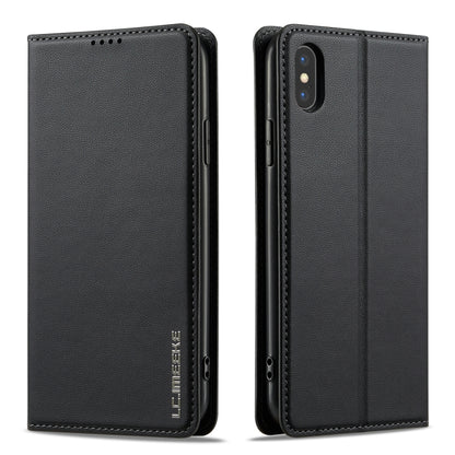 For iPhone XR LC.IMEEKE L1 Series Frosted Fine Texture PU Phone Case(Black) - More iPhone Cases by LC.IMEEKE | Online Shopping UK | buy2fix