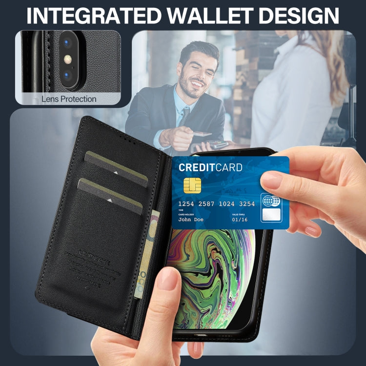 For iPhone XR LC.IMEEKE L1 Series Frosted Fine Texture PU Phone Case(Black) - More iPhone Cases by LC.IMEEKE | Online Shopping UK | buy2fix