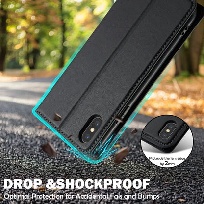 For iPhone XR LC.IMEEKE L1 Series Frosted Fine Texture PU Phone Case(Black) - More iPhone Cases by LC.IMEEKE | Online Shopping UK | buy2fix