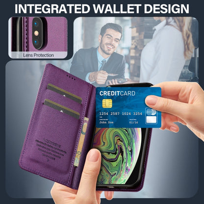 For iPhone XR LC.IMEEKE L1 Series Frosted Fine Texture PU Phone Case(Purple) - More iPhone Cases by LC.IMEEKE | Online Shopping UK | buy2fix