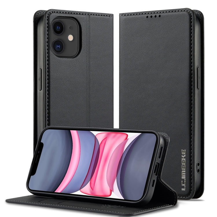 For iPhone 12 / 12 Pro LC.IMEEKE L1 Series Frosted Fine Texture PU Phone Case(Black) - iPhone 12 / 12 Pro Cases by LC.IMEEKE | Online Shopping UK | buy2fix