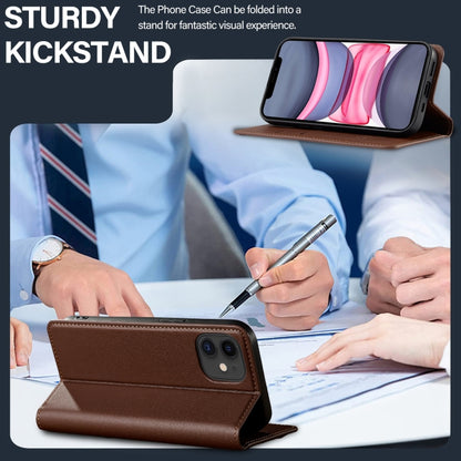 For iPhone 12 / 12 Pro LC.IMEEKE L1 Series Frosted Fine Texture PU Phone Case(Brown) - iPhone 12 / 12 Pro Cases by LC.IMEEKE | Online Shopping UK | buy2fix