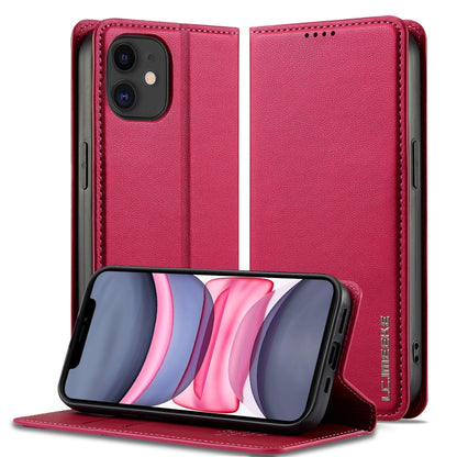 For iPhone 12 / 12 Pro LC.IMEEKE L1 Series Frosted Fine Texture PU Phone Case(Red) - iPhone 12 / 12 Pro Cases by LC.IMEEKE | Online Shopping UK | buy2fix