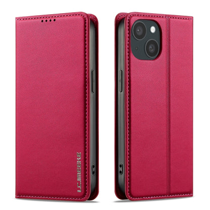 For iPhone 12 / 12 Pro LC.IMEEKE L1 Series Frosted Fine Texture PU Phone Case(Red) - iPhone 12 / 12 Pro Cases by LC.IMEEKE | Online Shopping UK | buy2fix