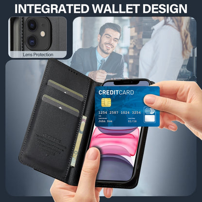 For iPhone 11 LC.IMEEKE L1 Series Frosted Fine Texture PU Phone Case(Black) - iPhone 11 Cases by LC.IMEEKE | Online Shopping UK | buy2fix