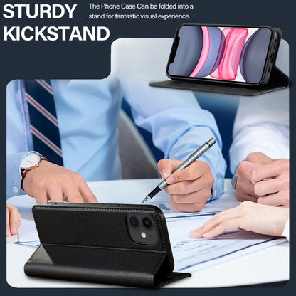 For iPhone 11 LC.IMEEKE L1 Series Frosted Fine Texture PU Phone Case(Black) - iPhone 11 Cases by LC.IMEEKE | Online Shopping UK | buy2fix