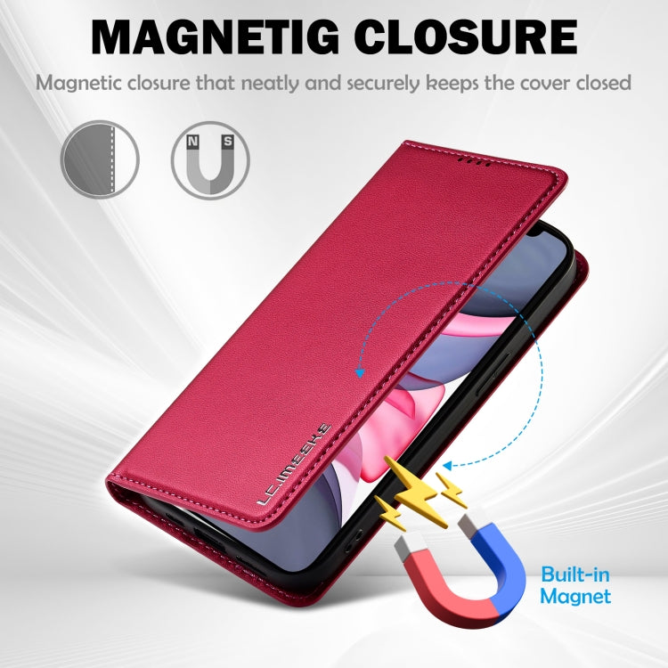 For iPhone 11 LC.IMEEKE L1 Series Frosted Fine Texture PU Phone Case(Red) - iPhone 11 Cases by LC.IMEEKE | Online Shopping UK | buy2fix