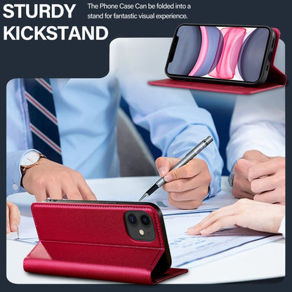 For iPhone 11 LC.IMEEKE L1 Series Frosted Fine Texture PU Phone Case(Red) - iPhone 11 Cases by LC.IMEEKE | Online Shopping UK | buy2fix