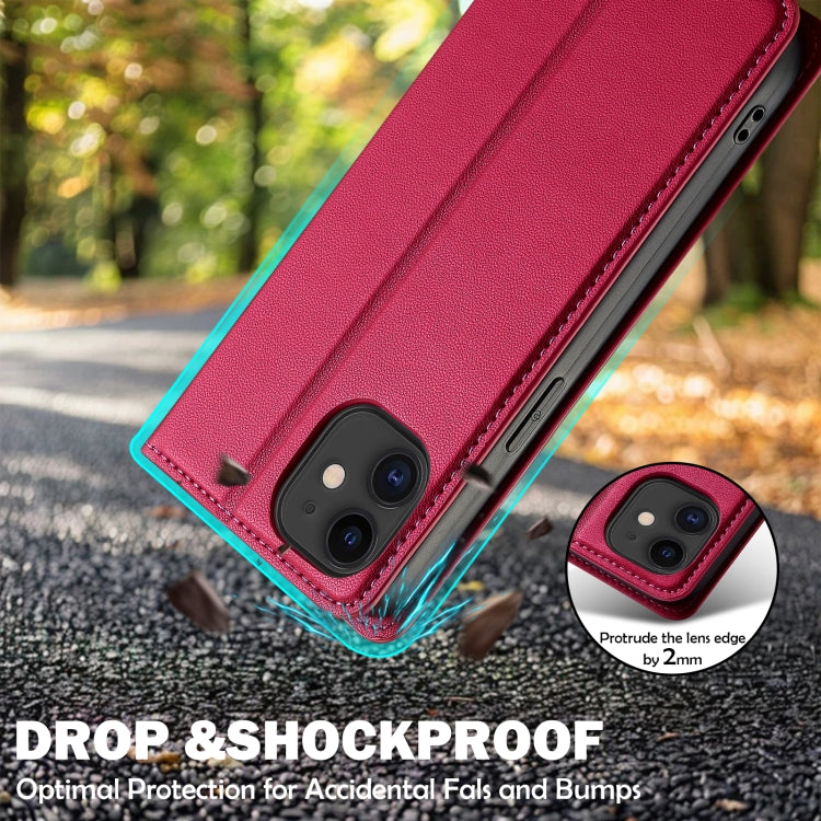 For iPhone 11 LC.IMEEKE L1 Series Frosted Fine Texture PU Phone Case(Red) - iPhone 11 Cases by LC.IMEEKE | Online Shopping UK | buy2fix