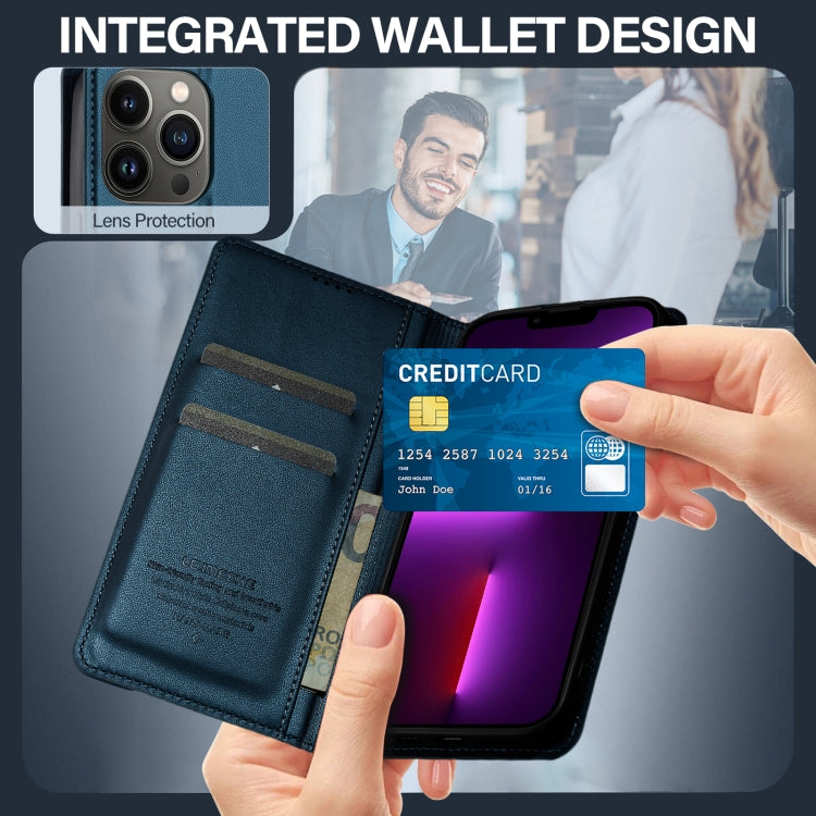 For iPhone 11 Pro LC.IMEEKE L1 Series Frosted Fine Texture PU Phone Case(Blue) - iPhone 11 Pro Cases by LC.IMEEKE | Online Shopping UK | buy2fix