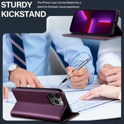 For iPhone 11 Pro LC.IMEEKE L1 Series Frosted Fine Texture PU Phone Case(Purple) - iPhone 11 Pro Cases by LC.IMEEKE | Online Shopping UK | buy2fix