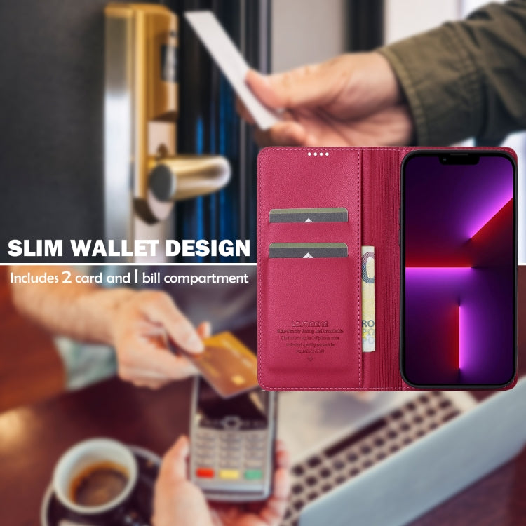 For iPhone 11 Pro LC.IMEEKE L1 Series Frosted Fine Texture PU Phone Case(Red) - iPhone 11 Pro Cases by LC.IMEEKE | Online Shopping UK | buy2fix