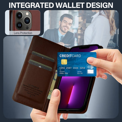 For iPhone 11 Pro Max LC.IMEEKE L1 Series Frosted Fine Texture PU Phone Case(Brown) - iPhone 11 Pro Max Cases by LC.IMEEKE | Online Shopping UK | buy2fix