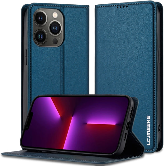 For iPhone 11 Pro Max LC.IMEEKE L1 Series Frosted Fine Texture PU Phone Case(Blue) - iPhone 11 Pro Max Cases by LC.IMEEKE | Online Shopping UK | buy2fix