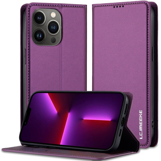 For iPhone 11 Pro Max LC.IMEEKE L1 Series Frosted Fine Texture PU Phone Case(Purple) - iPhone 11 Pro Max Cases by LC.IMEEKE | Online Shopping UK | buy2fix