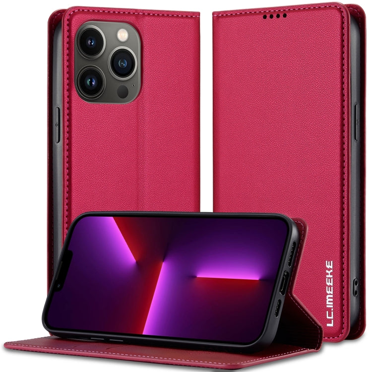 For iPhone 11 Pro Max LC.IMEEKE L1 Series Frosted Fine Texture PU Phone Case(Red) - iPhone 11 Pro Max Cases by LC.IMEEKE | Online Shopping UK | buy2fix